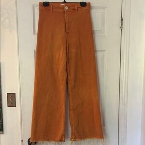 Zara Orange Wide Leg Jeans